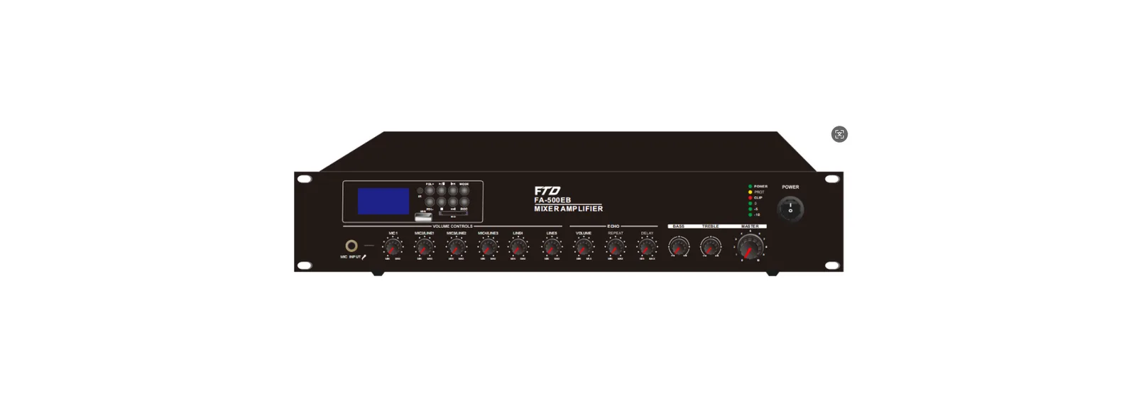 120W Mixer Amp with Mp3/FM/SD/Bluetooth,DAB, 3 Mic, 2 Aux, 70V/100V/4-16ohms, AC 230 &DC24V, 3 XLR Phantom power input , line input/MIC input Switchable, EMC input, ECHO function EC-120EB