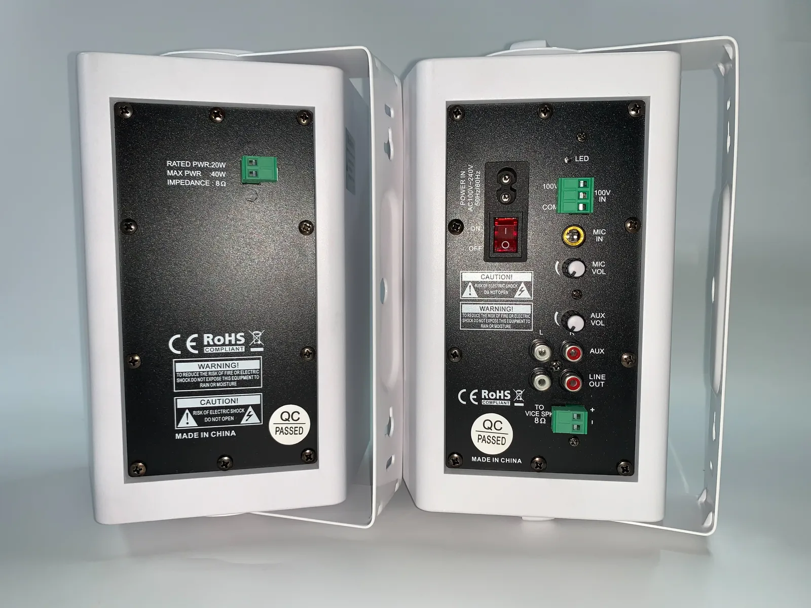 EC-404W 4" 2*20W Active Wall Mount Speaker in white 2