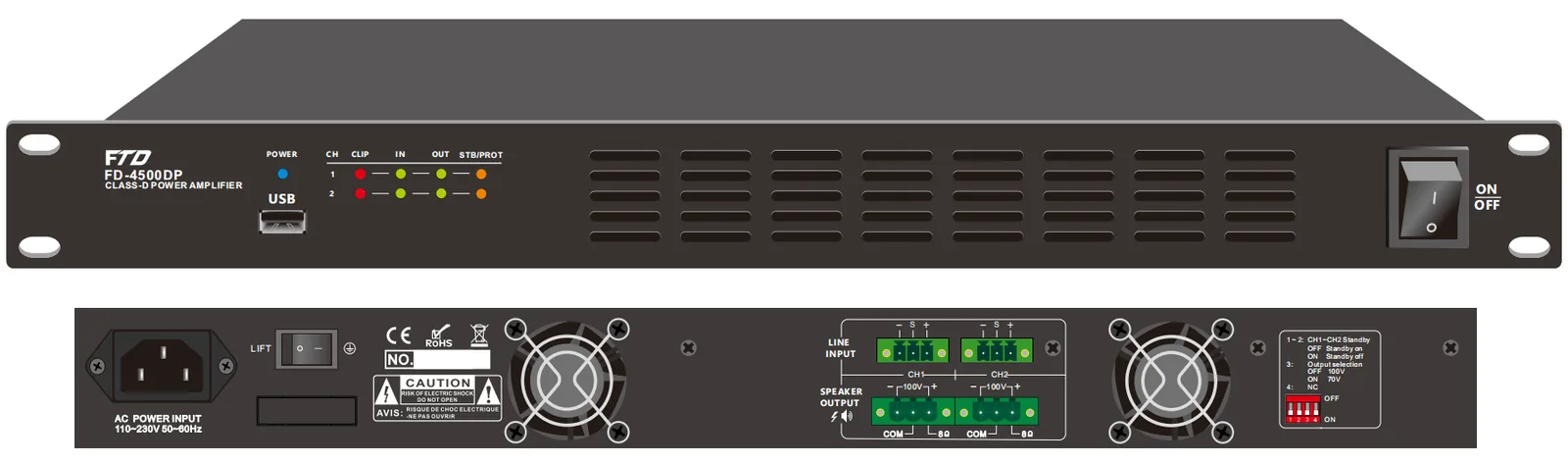 EC-2240DP 2CH 240W Class-D Amplifier with DSP
