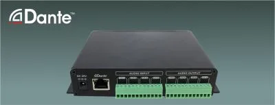 Dante 4/4 Audio Transmitter with Gain Control